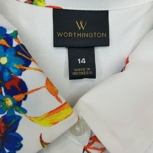 Worthington white dress with  flowers